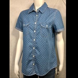 C&B Blue with white dots s/s Sz. M